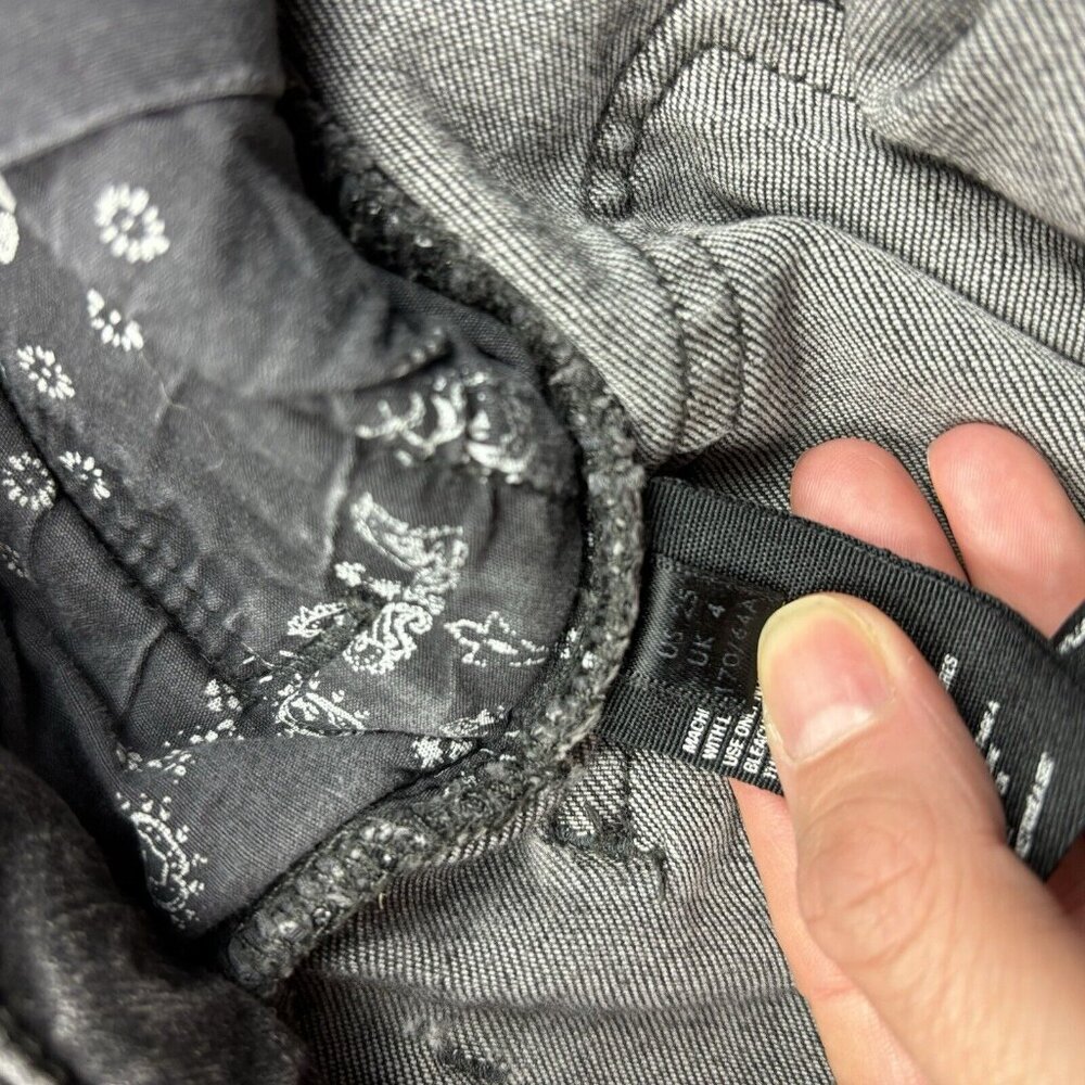 Free People We The Free Black Denim Jeans Zipper Accents Women's Size 25 - Picture 7 of 12